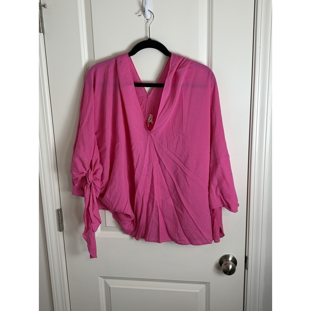 Ee:some Women's Pink Oversized Lose Top Size Large